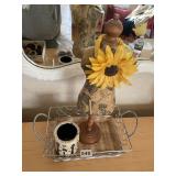 WICKER/METAL BASKET, TORSO JEWELRY HOLDER, UNIQUE