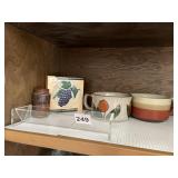 CRACKER HOLDER, COASTER SET MADE OF STONE WITH