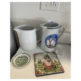 PHILLIPPE DESHOULIERES PORCELAIN FRANCE PITCHER