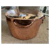 COPPER 10 INCH ROUND POT WITH LID 6 INCHES ROUND
