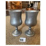 2 CARSON CASTING COMPANY PEDESTAL GLASSES