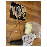 LONG STRAP UMBRELLA BLACK, HAND DONE SEAT COVER,