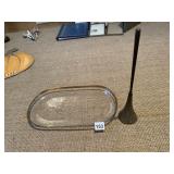 LONG HANDLED BRASS BELL 13 INCHES AND GOLD TRIM