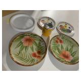 PLASTIC PLATES, METAL MUG