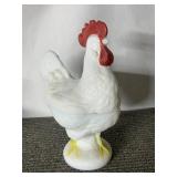 WESTMORELAND WHITE MILK GLASS ROOSTER 8" H
