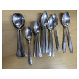 SILVER PLATE SPOONS UNMATCHED