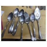 SERVING SPOONS SILVER PLATE UNMATCHED