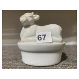 WHITE CERAMIC COW