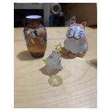 GANZ CAT BANK, VASE CHIPPED, TREE BROKE, SCENTED