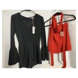BELL SLEEVE ROMPER XS BLACK SWAN & RED SUPER DOWN