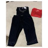 QUAKER FACTORY PANTS & SHIRT 2 X, RED SHIRT 1X