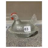 COVERED HEN CLEAR GLASS