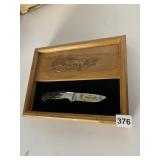SHRADE KNIFE LIFE MEMBER IN WOOD PRESENTATION BOX