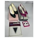 SZ 6 FOREST GREEN HEELS, JOYCE SZ 5.5 HOT PINK
