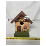 HAND BUILT AND PAINTED BIRD HOUSE