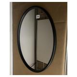 BLACK OVAL LIGHT WEIGHT PLASTIC FRAME MIRROR 24"