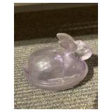 NESTING BUNNY, PURPLE GLASS
