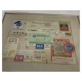 FRAMED RECEIPTS HONG KONG AND OTHER AREAS 14.5 X
