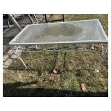 GLASS TOP TABLE WHITE NICE COND.