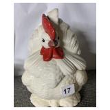 ROOSTER COOKIE JAR W/ SM. CHIP ON BEAK