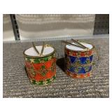 TOY DRUM ORNAMENTS PORCELAIN