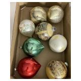 8 ASSORTED VINTAGE CHRISTMAS ORNAMENTS