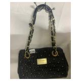 NICLOLE MILLER BLACK PURSE W/ BEAD ACCENT