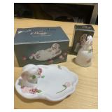 AVON BUNNY BELL & TRINKET TRAY, OB