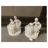 MAN & WOMAN FIGURINES, 1 HEAD NEEDS REGLUED