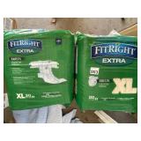 2 NEW PACKS XL FIT RIGHT EXTRA DIAPERS