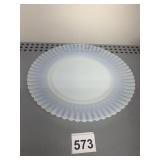VINTAGE MACBETH WHITE MILK GLASS PLATE