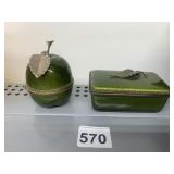 VINTAGE EVANS LIGHTER AND COVERED TRINKET BOX