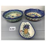 2 M. STARZYK POLAND BOWLS 5.75" BOWLS, W R POLAND