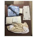 CREAM KING SIZE DUST RUFFLE, KING SIZE BLANKET