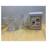 STEELERS ORNAMENT, GLASS SLEIGH