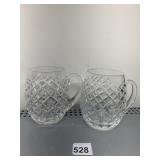 WATERFORD SHAMROCK MUGS 3" D X 5" H