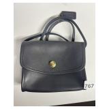 VINTAGE NAVY BLUE LEATHER COACH PURSE