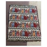 LAUREL BURCH CAT TAPESTRY THROW BLANKET