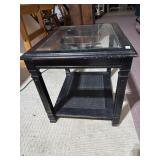 BLACK SQUARE GLASS TOP TABLE