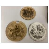 3 WENDELL AUGUST PLATES 2 BRONZE