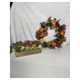 FALL PUMPKIN DOOR WREATH AND MATCHING CENTERPIECE