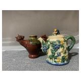 ROOSTER & BIRD TEA POT, MISSING TOP TO ROOSTER,