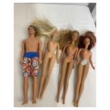3 BARBIES 1 KEN DOLL, 1960