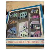 VINTAGE 10 PC DELUXE ELECTRIFIED ALPINE VILLAGE
