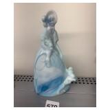 KANAWHA GLASS " LADY W/ TWO DOGS" FIGURINE