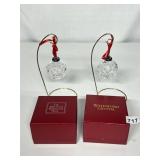 1991 & 1992 WATERFORD CRYSTAL CHRISTMAS ORNAMENTS
