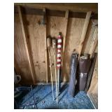 PATIO TORCHES, FLAG, LANDSCAPING FABRIC