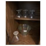 7 CLEAR GLASS FOOTED DESSERT BOWLS & LARGER