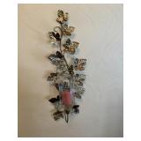 21 IN BRASS IVY WALL HANGING CANDEL HOLDER