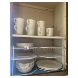 CONTENTS OF CABINET CORELLE DISHES DINNER PLATES